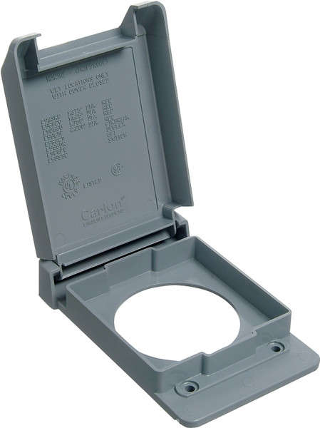 Carlon E98G5FN-CAR Device Cover, 4-53/64 in L, 3-11/16 in W, Rectangular, Plastic, Gray, Textured [SKU: ORG6186431]