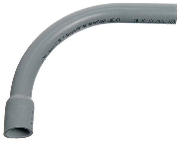 Carlon UA9DJB-UPC Conduit Elbow, 90 deg Angle, PVC, Gray [SKU: ORG7878440]