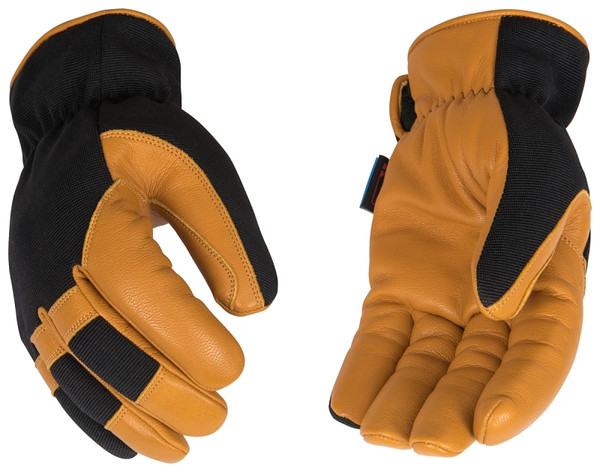 KincoPro 3102HPK-XL Safety Gloves, Men's, XL, Wing Thumb, Easy-On Cuff, Polyester/Spandex Back, Black/Gold [SKU: ORG8635526]