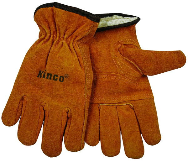 Kinco 51PL-XL Driver Gloves, Men's, XL, 10-1/2 in L, Keystone Thumb, Easy-On Cuff, Cowhide Leather, Gold [SKU: ORG8634164]