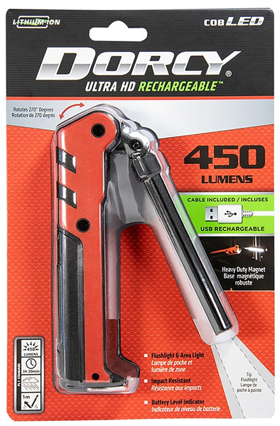Dorcy Ultra HD Series 41-4343 Flashlight/Work Light, Lithium-Ion, Rechargeable Battery, LED Lamp, 450 Lumens [SKU: ORG7446297]