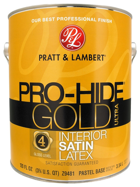 Pratt & Lambert Pro-Hide Gold Ultra Series 0000Z9481-16 Interior Paint, Satin, Pastel, 1 gal, Latex Base [SKU: ORG4969721]