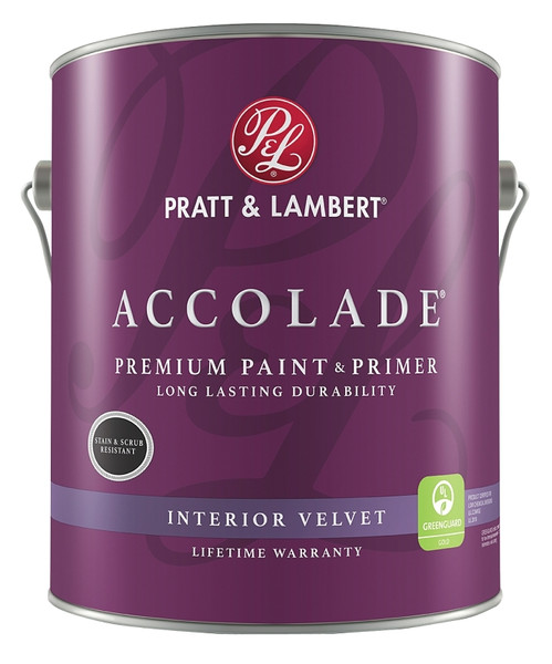 Pratt & Lambert Accolade 0000Z4082-16 Interior Paint, Velvet, Deep, 1 gal, Can, Latex Base, Resists: Scrub, Stain [SKU: ORG2818441]