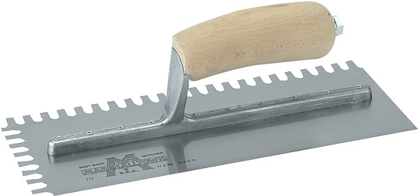 Marshalltown 704S Trowel, 11 in L, 4-1/2 in W, U Notch, Curved Handle [SKU: ORG6443485]