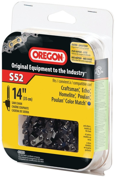 Oregon S52 Chainsaw Chain, 14 in L Bar, 0.05 Gauge, 3/8 in TPI/Pitch, 52-Link [SKU: ORG1241777]