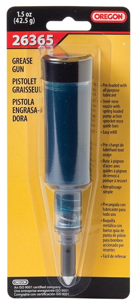 Oregon 26365 Grease Gun, Pre-Loaded, Plastic, For: Chainsaws [SKU: ORG6565675]