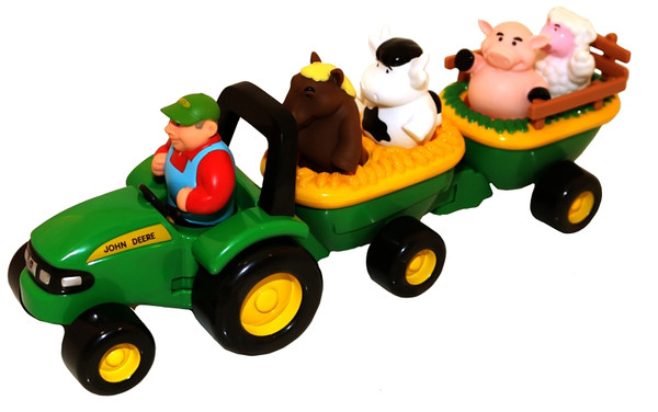 John Deere Toys 34908 Animal Sounds Hay Ride, 18 months and Up, Plastic, Internal Light/Music: Yes [SKU: ORG4390357]