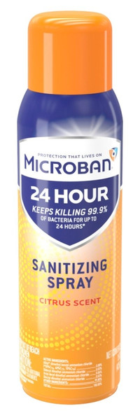 MICROBAN 48626 Disinfectant Sanitizing Spray, 15 fl-oz, Aerosol, Citrus, Clear [SKU: ORG0922807]