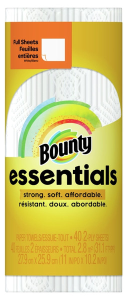 Bounty Essentials 74657 Paper Towel Roll, 2-Ply [SKU: ORG2239614]