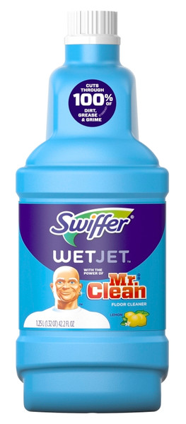 Swiffer WetJet 77812 Multi-Surface Cleaner Solution Refill, 1.25 L Bottle, Liquid, Sweet Citrus, Zest, Clear [SKU: ORG0778142]