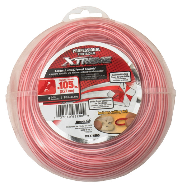 Arnold Xtreme Professional WLX-H105 Trimmer Line, 0.105 in Dia, 90 ft L, Monofilament [SKU: ORG5347059]