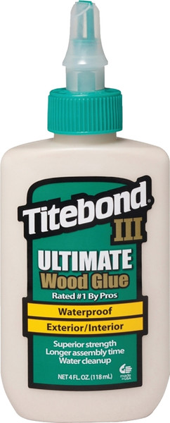 Titebond III 1412 Wood Glue, Brown, 4 oz Bottle [SKU: ORG3614302]