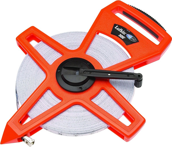 Crescent Lufkin PSFE300 Tape Measure, 300 ft L Blade, 3/4 in W Blade, Fiberglass Blade, ABS Case, Orange Case [SKU: ORG0485375]