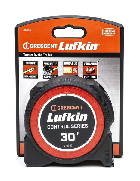 Crescent Lufkin Control Series L1030C Tape Measure, 30 ft L Blade, 1-3/16 in W Blade [SKU: ORG7417215]