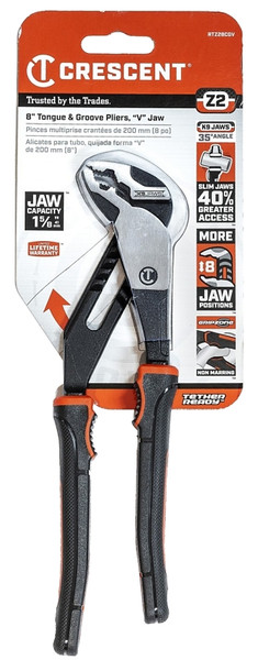 Crescent Z2 K9 Series RTZ28CGV Tongue and Groove Plier, 8-1/2 in OAL, 1.6 in Jaw, Self-Locking Adjustment, 1.1 in W Jaw [SKU: ORG0075135]