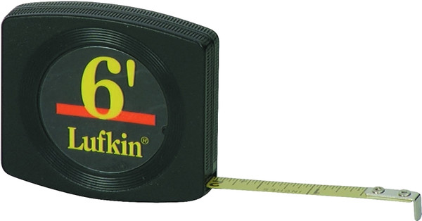 Crescent Lufkin Pee Wee Series W616 Pocket Tape Measure, 6 ft L Blade, 1/4 in W Blade, Steel Blade, Black Case [SKU: ORG6553986]