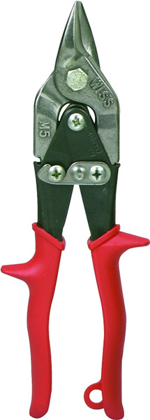 Crescent Wiss M5R Aviation Snip, 9-1/4 in OAL, Straight Cut, Molybdenum Steel Blade, Textured Handle, Red Handle [SKU: ORG6308704]