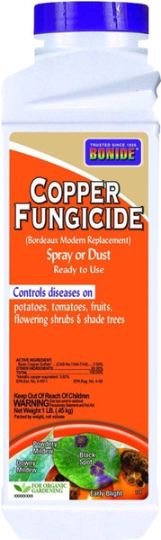 Bonide 771 Copper Fungicide Spray or Dust, Solid, Blue/Green, 1 lb Bottle [SKU: ORG1714427]