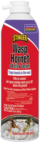 Bonide 629 Hornet and Yellow Jacket Killer Foam, Liquid, Spray Application, 15 oz Aerosol Can [SKU: ORG6176895]