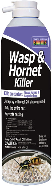 Bonide 631 Wasp and Hornet Killer, Liquid, Spray Application, 15 oz Aerosol Can [SKU: ORG6176713]