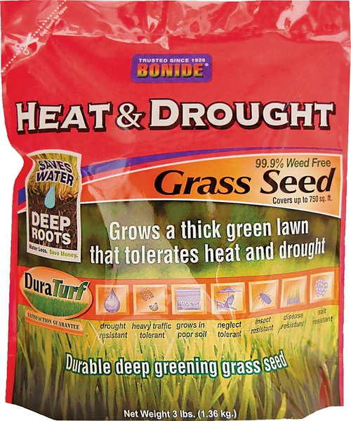 Bonide 60252 Heat and Drought Grass Seed, 3 lb Bag [SKU: ORG8523342]