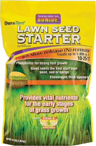DuraTurf 60454 Lawn Seed Starter, 16 lb, Granular, 10-25-12 N-P-K Ratio [SKU: ORG0539957]