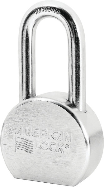 American Lock A701KA#27244 Padlock, Keyed Alike Key, 7/16 in Dia Shackle, 2 in H Shackle, Steel Body, Chrome [SKU: ORG4624474]