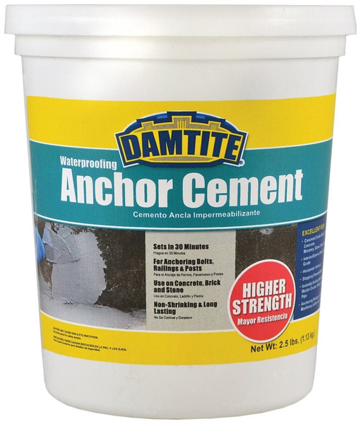 DAMTITE 08032/08031 Anchoring Cement, Powder, Gray, 48 hr Curing, 2.5 lb Pail [SKU: ORG0717363]