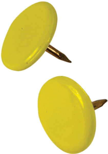HILLMAN 122671 Thumb Tack, 15/64 in Shank, Steel, Painted, Yellow, Cap Head, Sharp Point [SKU: ORG7730252]