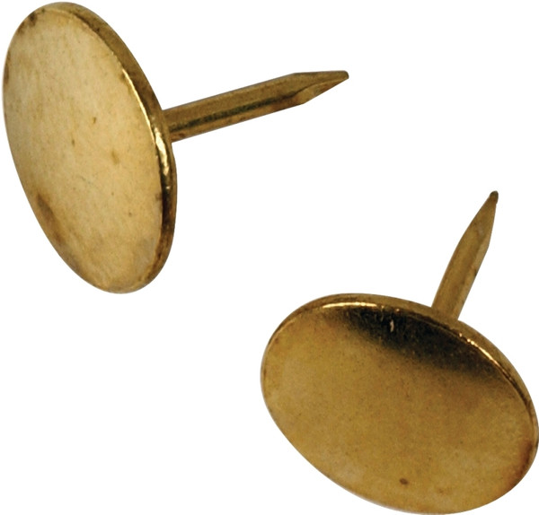 HILLMAN 122672 Thumb Tack, 15/64 in Shank, Steel, Brass, Cap Head, Sharp Point [SKU: ORG7730260]
