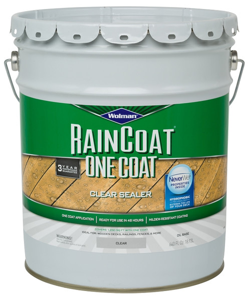 WOLMAN RainCoat 12385 Water Repellent Sealer, Liquid, Clear, 5 gal, Pail [SKU: ORG0539569]