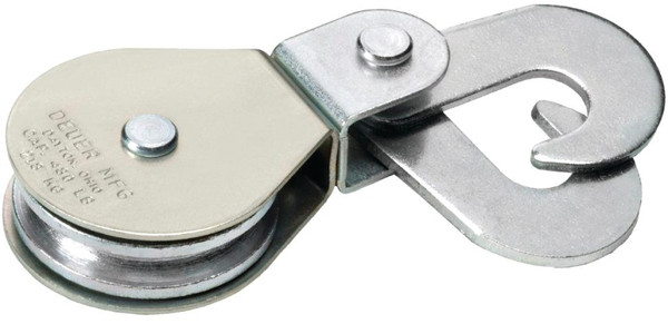 DEUER DB-25HS Scissor Hook Block, 1/4 in Rope, 480 lb Working Load, 2 in Sheave, Zinc [SKU: ORG6276430]