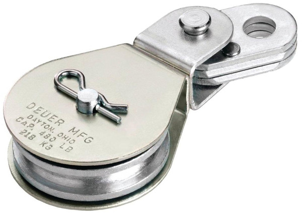 DEUER DB-25E Cable Block, 1/4 in Rope, 480 lb Working Load, 2 in Sheave, Zinc [SKU: ORG6276562]