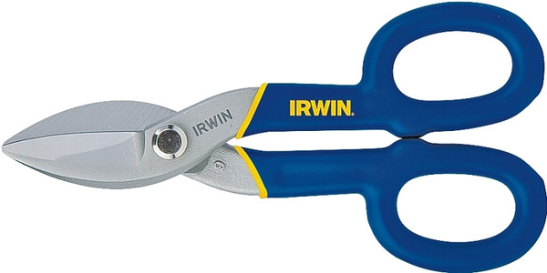 IRWIN 22007 Tinner Snip, 7 in OAL, 1-1/2 in L Cut, Curved, Straight Cut, Steel Blade, Double-Dipped Handle [SKU: ORG6509988]