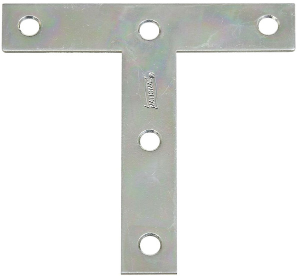 National Hardware 116BC Series N266-445 T-Plate, 4 in L, Steel, Zinc [SKU: ORG9931882]