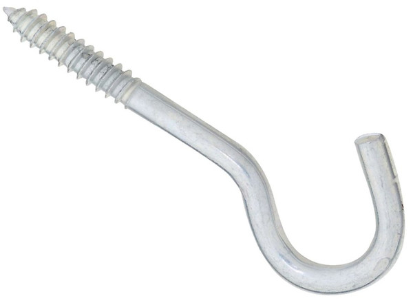 National Hardware 2156BC Series N220-871 Screw Hook, 5/16 in Opening, 4-1/2 in L, Steel, Zinc [SKU: ORG1493618]