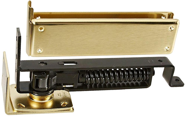 National Hardware N126-706 Hinge, Steel, Satin Brass, Removable Pin, Wall, Floor Mounting, 90 lb [SKU: ORG7228075]