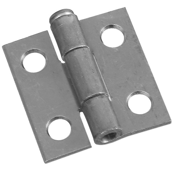 National Hardware N141-606 Narrow Hinge, 1 in W Frame Leaf, 0.045 in Thick Frame Leaf, Cold Rolled Steel, Zinc, 7 lb [SKU: ORG7156391]