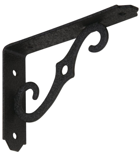 National Hardware 152BC 229393 Shelf Bracket, 80 lb, 5 in L, 0.94 in H, Steel, Antique Black [SKU: ORG2127637]
