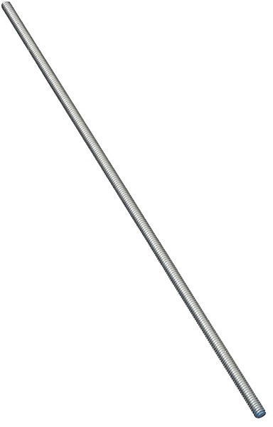 Stanley Hardware N179-317 Threaded Rod, 1/4-20 Thread, 12 in L, A Grade, Steel, Zinc, UNC Thread [SKU: ORG5402417]