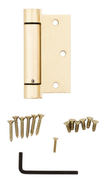 National Hardware N184-556 Spring Hinge, 3-1/2 in H Frame Leaf, Steel, Brass, Removable Pin, Wall Mounting, 30 lb [SKU: ORG7159775]