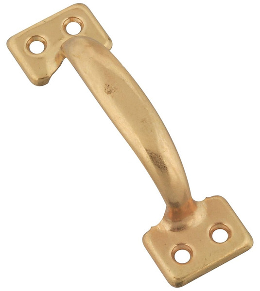 National Hardware N243-766 Sash Lift, 4 in L Handle, Steel, Brass [SKU: ORG7176548]