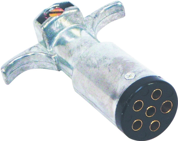 US Hardware RV-494C Trailer Connector with Grip, 6-Pole, Male Contact, Zinc [SKU: ORG6447809]