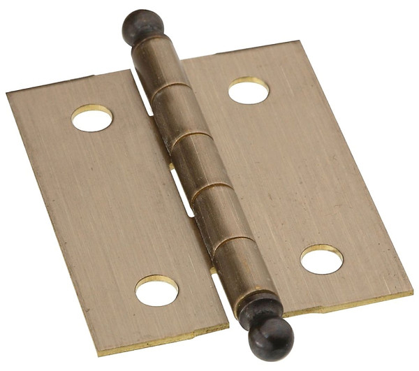 National Hardware N213-538 Decorative Hinge, 1-1/2 in H Door Leaf, 0.04 in Thick Door Leaf, Brass, Antique Brass, 5 lb [SKU: ORG7172117]