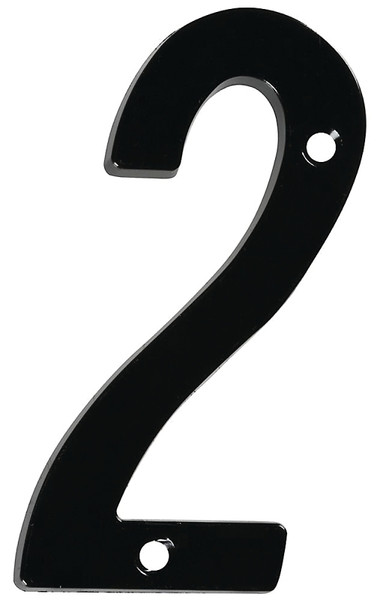 National Hardware V871 Series N238-642 House Number, Character: 2, 4 in H Character, Black Character, Zinc [SKU: ORG7178650]