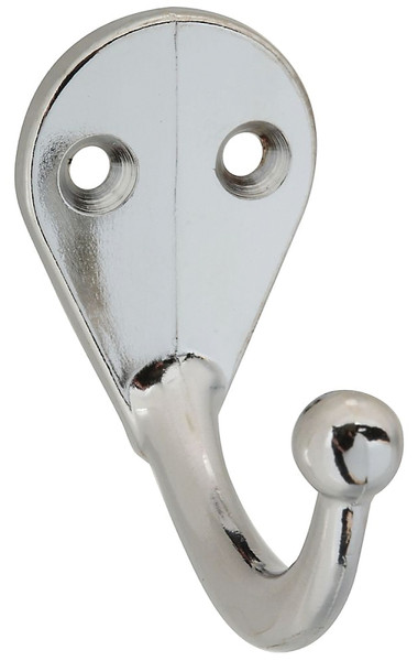 National Hardware V162 N274-167 Cloth Hook, 35 lb, 1-Hook, Zinc, Chrome [SKU: ORG7177306]