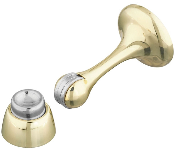 National Hardware N328-161 Door Stop, 3 in Projection, Die-Cast Zinc/Steel, Brass [SKU: ORG7178395]