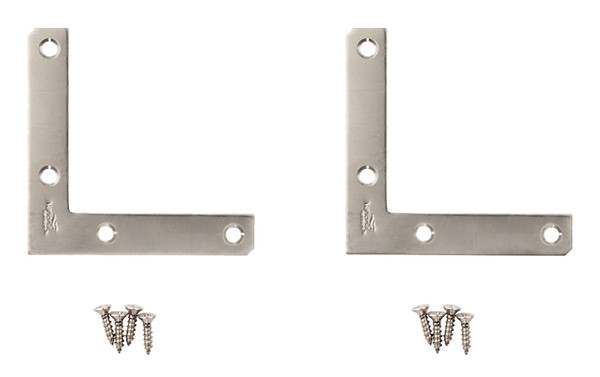National Hardware V417 Series N348-342 Corner Brace, 4 in L, 3/4 in W, 4 in H, Stainless Steel [SKU: ORG7170632]