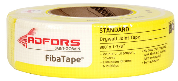 ADFORS FDW8663-U Drywall Tape Wrap, 300 ft L, 1-7/8 in W, 0.3 mm Thick, Yellow [SKU: ORG3779436]