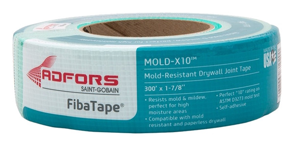 ADFORS Mold-X10 FDW8664-U Drywall Tape Wrap, 300 ft L, 1-7/8 in W, 0.3 mm Thick, Green [SKU: ORG3809407]